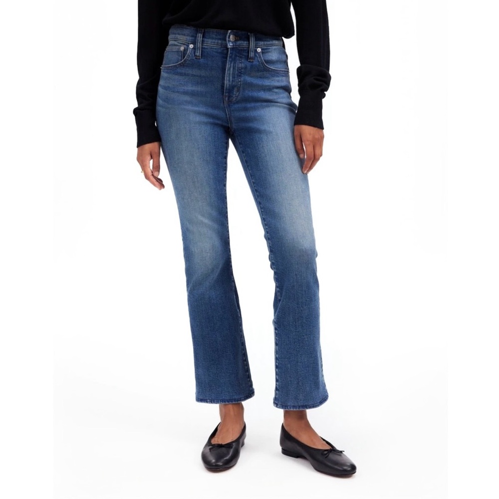 Madewell Mid-Rise Kick Out Crop Jeans Medium Wash, Size 27P